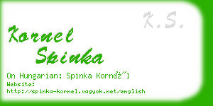 kornel spinka business card